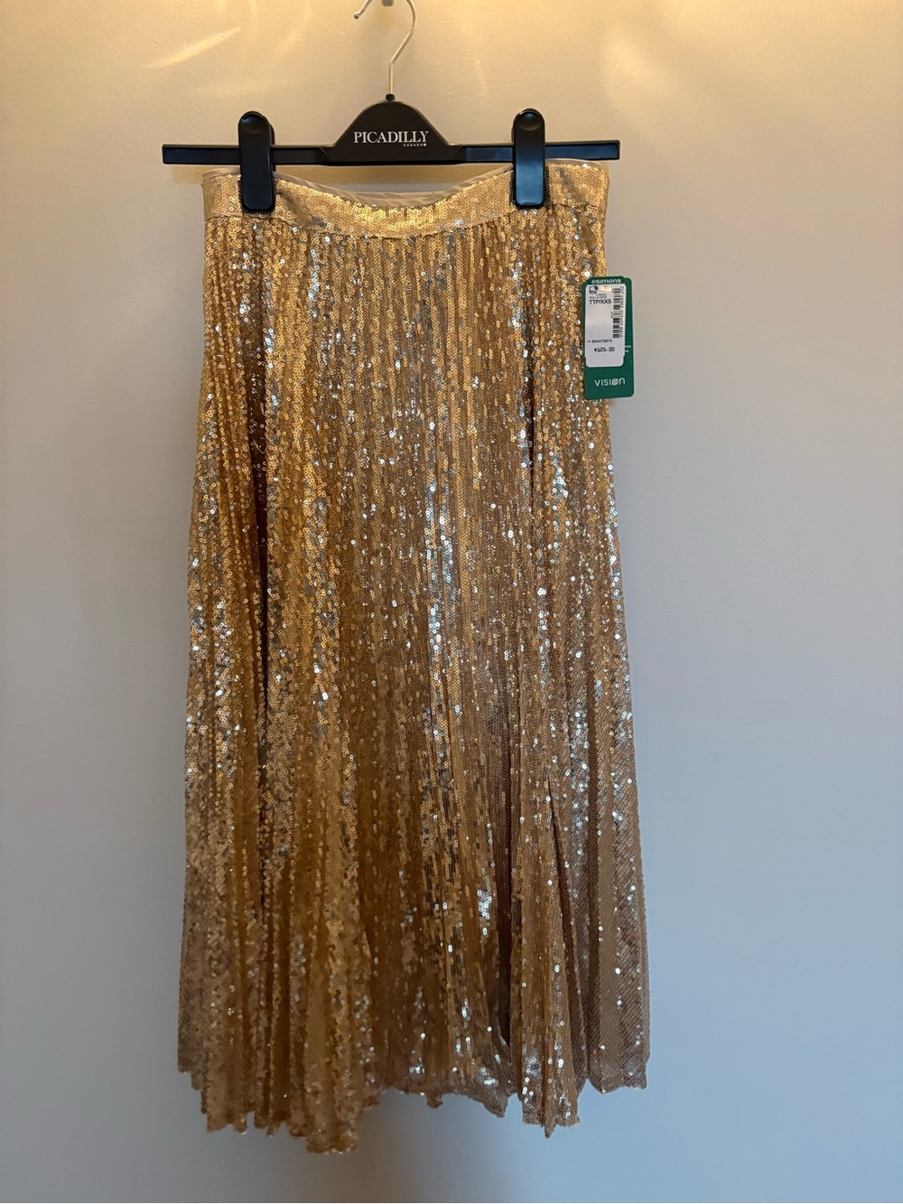 NWT- Simons Gold Sequin A-Line Skirt xxsmall